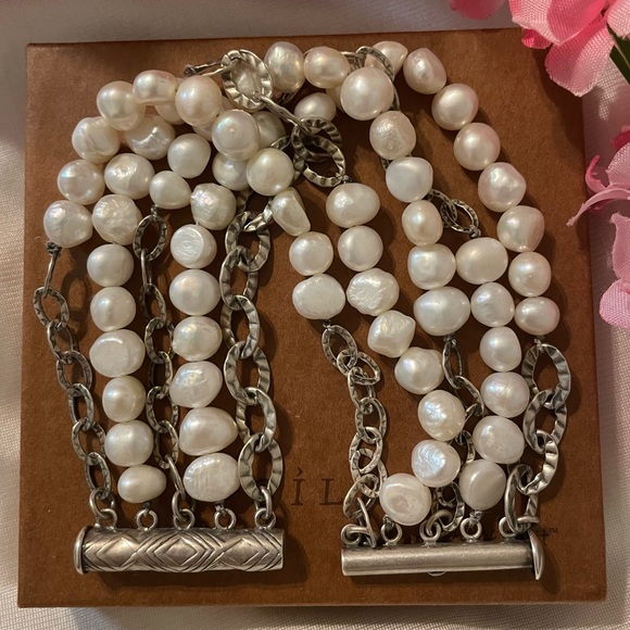 Silpada Rare Freshwater Pearl 5-Strand Bracelet B1575 - Picture 3 of 16